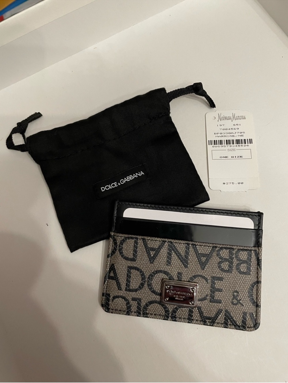 Dolce & Gabbana Black Logo Card Holder nwt